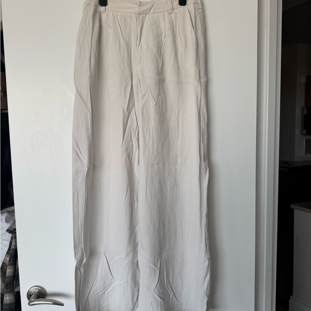Stradivarius tailored wide leg pants in cloud gray
